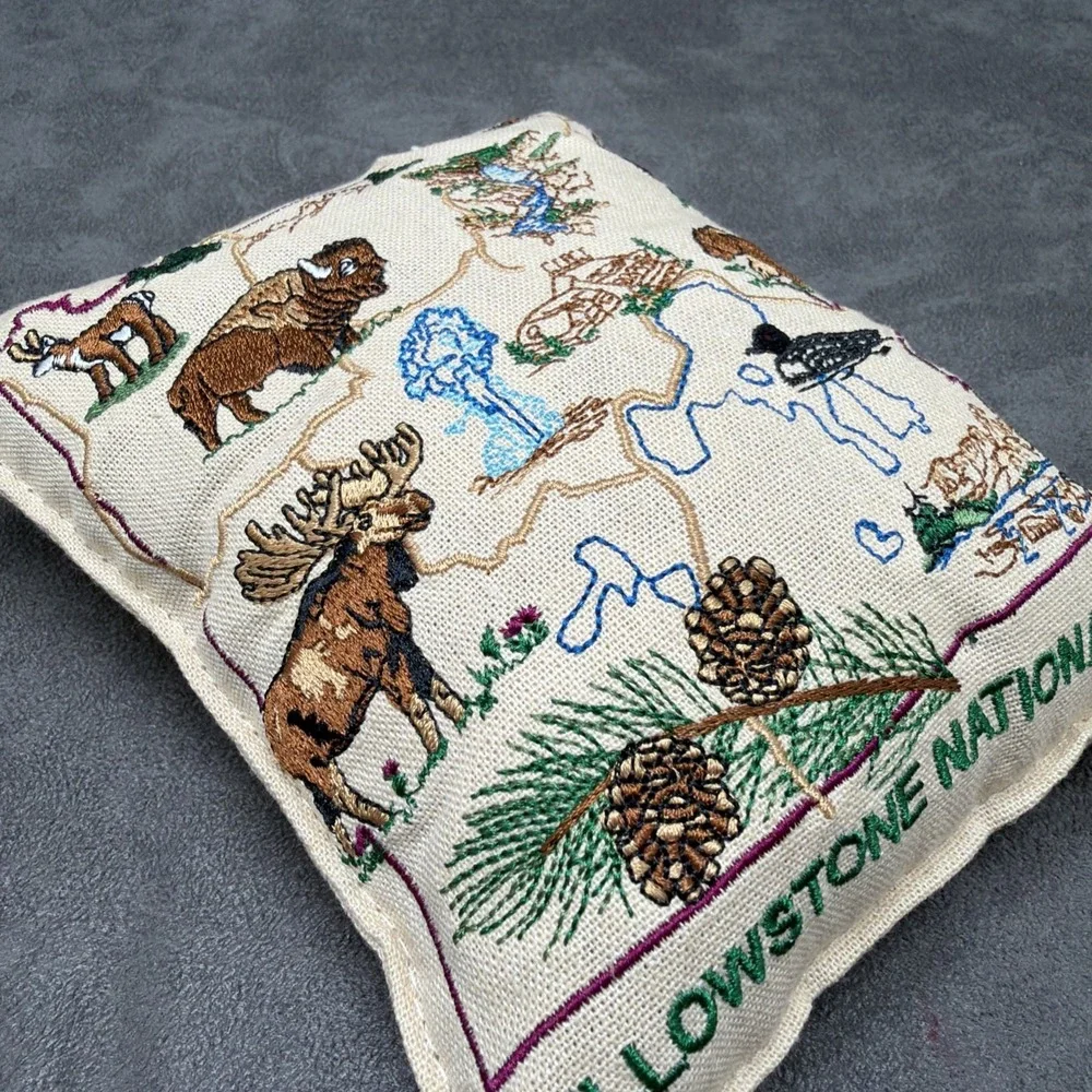 Everything Yellowstone National Park Balsam Fir Embroidered Mini Pillow Satchel